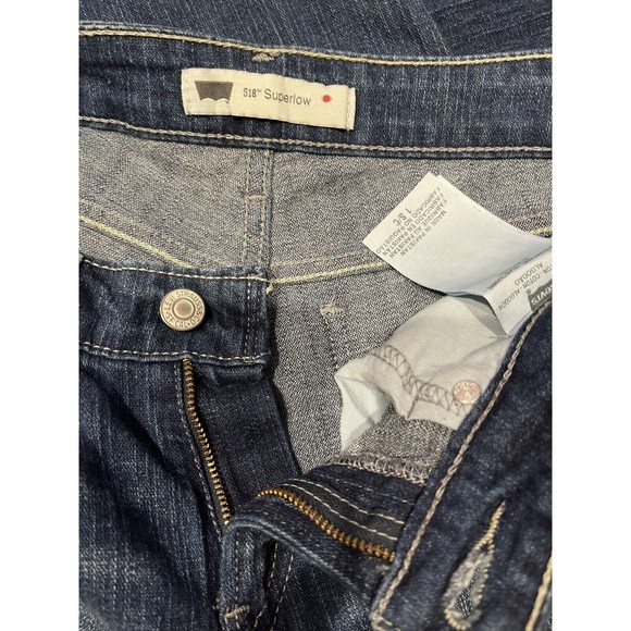 Levis 518 Womens Size 1 Superlow Jeans Blue Denim Bootcut Upside Down Red Tab - Picture 5 of 6